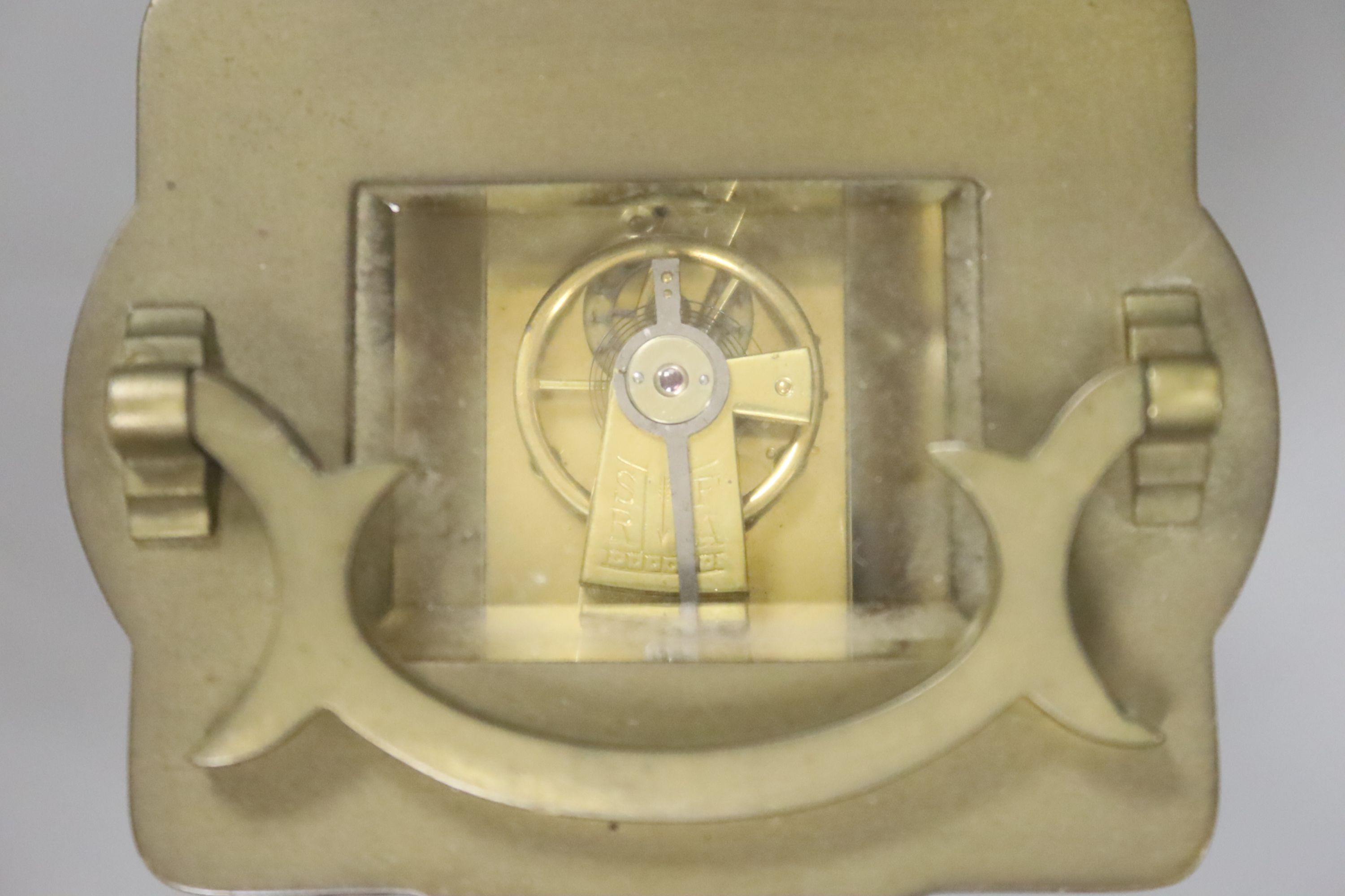 A brass carriage timepiece, height 10.5cm